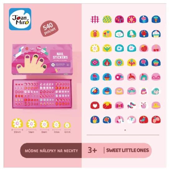 Jarmelo Nagelsticker für süße Kleine – 540 farbenfrohe Kindersticker, wasserfest und kindersicher