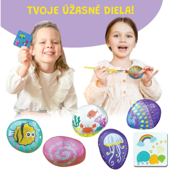 Jarmelo Steinmalset – Steine, Farben, Glitzer, Pinsel und Sticker in einem Kreativset