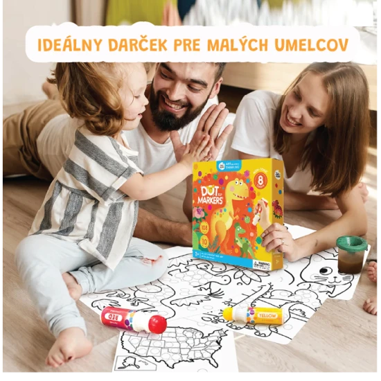 Jarmelo Tubenfarben – 8er-Set abwaschbare und ungiftige Farben mit Schaumapplikator