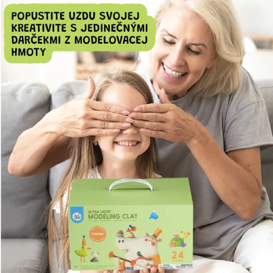 Ultraleichte Modelliermasse Melo – Set mit 24 Farben in einer Box mit Werkzeug und Zubehör für Kinder