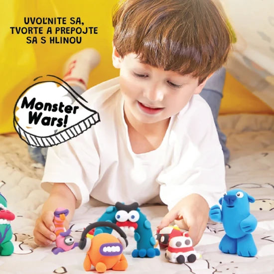 Ultraleichte Modelliermasse Melo – Set mit 24 Farben in einer Box mit Werkzeug und Zubehör für Kinder