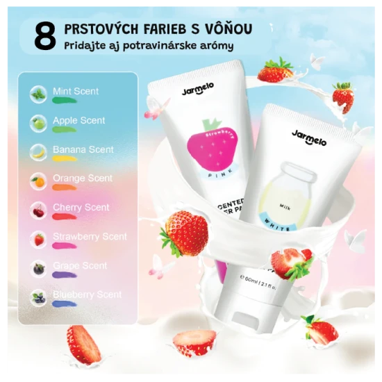 Jarmelo Fingerfarben mit Duft – 8er-Set mit angenehmen Düften, ungiftig und abwaschbar