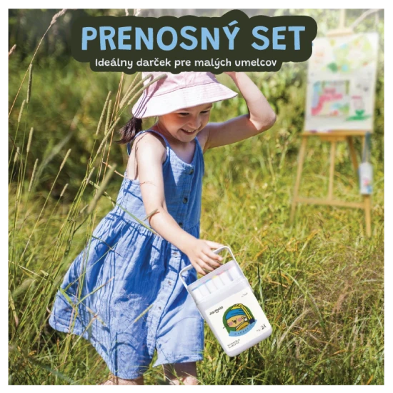 Jarmelo Doppelspitzenmarker in tragbarer Box – 12 Farben, Pinsel- und grobe Spitze, ungiftig und abwaschbar