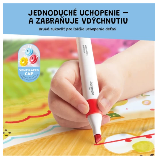 Jarmelo Doppelspitzenmarker in tragbarer Box – 12 Farben, Pinsel- und grobe Spitze, ungiftig und abwaschbar