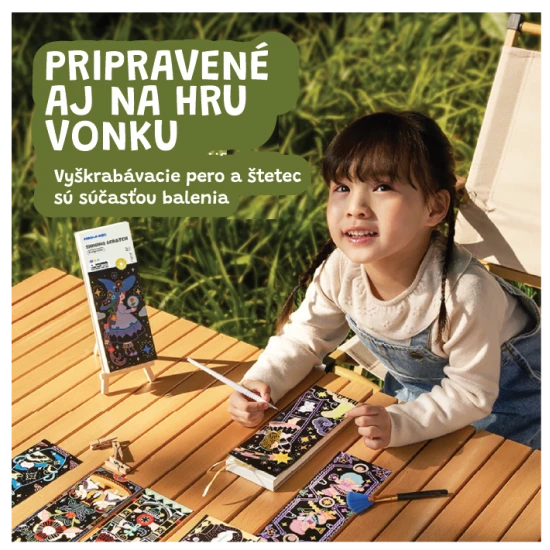 Jarmelo Glitzer-Kratzbrett „Starlight Girls“ – Set mit 25 Bildern, Kratzbrett und Pinsel für Kinder