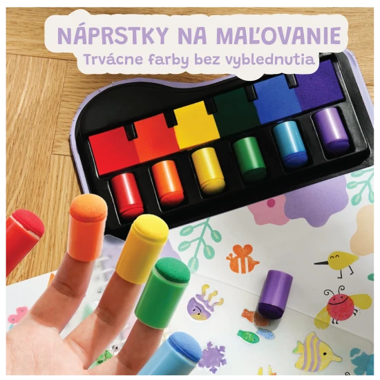 Jarmelo Fingerfarben mit Schablonen – 6 Farben, ungiftig und abwaschbar