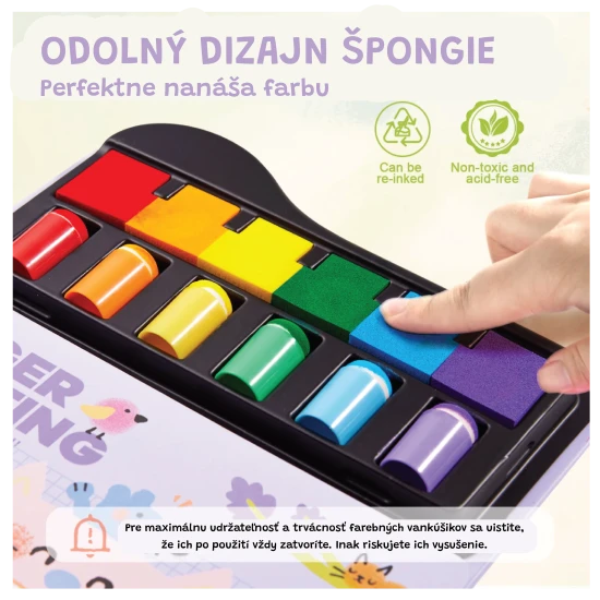 Jarmelo Fingerfarben mit Schablonen – 6 Farben, ungiftig und abwaschbar