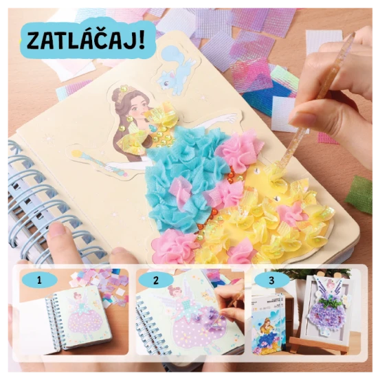 Jarmelo Zauberprinzessinnen – Kreativbuch mit Aquarellmalerei, Textilien, Steinen und Stickern für Kinder