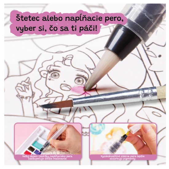 Jarmelo Aquarellmalerei – Dessertprinzessin, Buch mit 8 Farben, 2 Pinseln und Malvorlagen voller Prinzessinnen