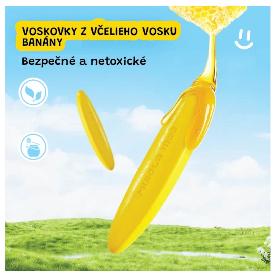 Bananenförmige Buntstifte im Glas – 24 Stück, bunt, ungiftig und ideal für kleine Kinderhände