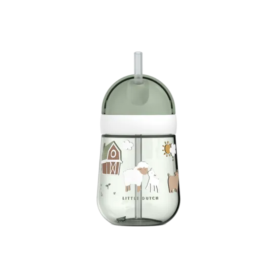 Funktioneller und süßer Becher mit Strohhalm und Tiermotiv.