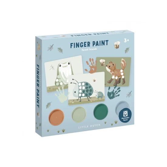 Forest Friends Kreativ-Fingermalset inklusive Pastellfarben und Karten mit Waldmotiven für Kinder