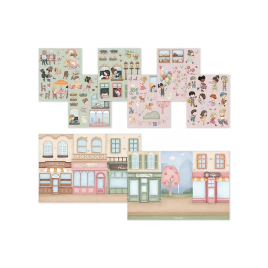 Buch mit Aufklebern Shopping Rosa