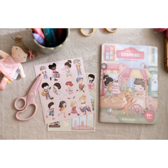 Buch mit Aufklebern Shopping Rosa