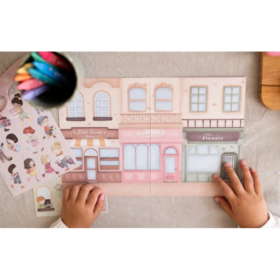 Buch mit Aufklebern Shopping Rosa