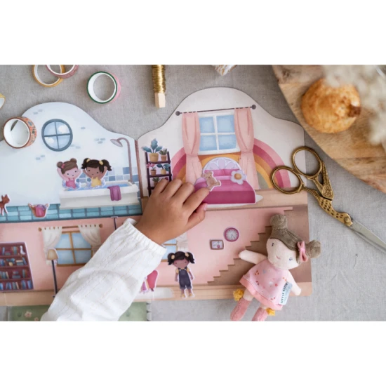 Buch mit Aufklebern Haus Rosa