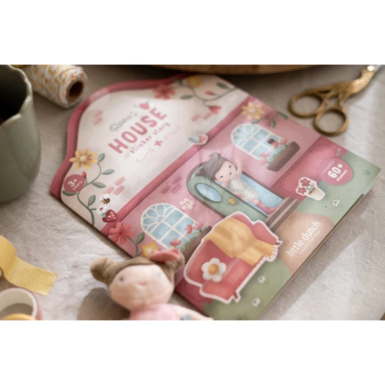 Buch mit Aufklebern Haus Rosa