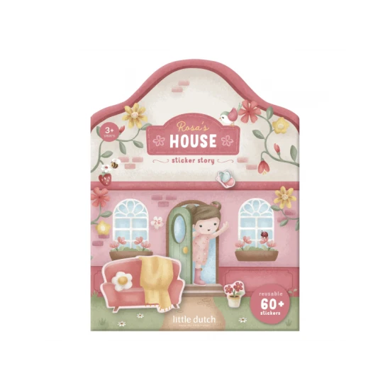 Buch mit Aufklebern Haus Rosa