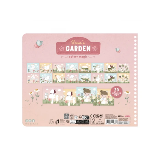 Buntstift-Malvorlagen Garten Rosa