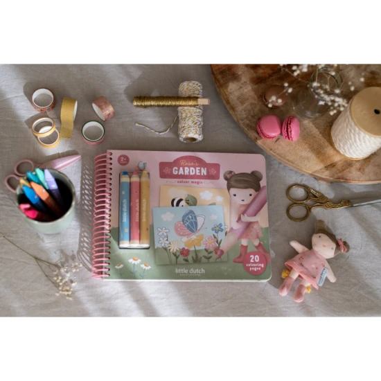 Buntstift-Malvorlagen Garten Rosa