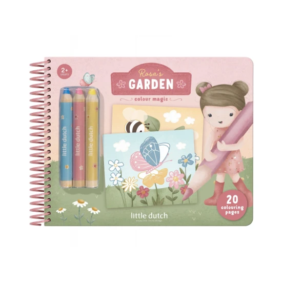 Buntstift-Malvorlagen Garten Rosa