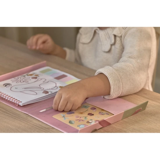 Rosa Feengarten Aquarell- und Sticker-Malbuch