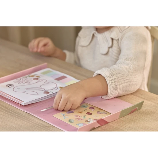 Rosa Feengarten Aquarell- und Sticker-Malbuch