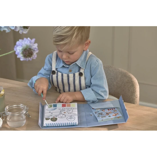 Malbücher mit Wasserfarben und Aufklebern Jim Transport