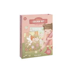Malbuch mit Buntstiften und Stickern Rosa Fairy Garden