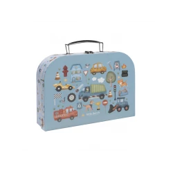 Kreatives Set in einem Jim-Koffer