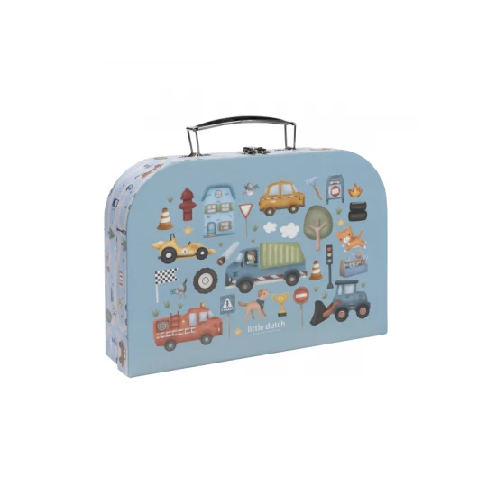 Kreatives Set in einem Jim-Koffer