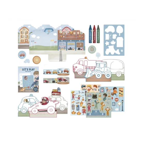 Kreatives Set in einem Jim-Koffer