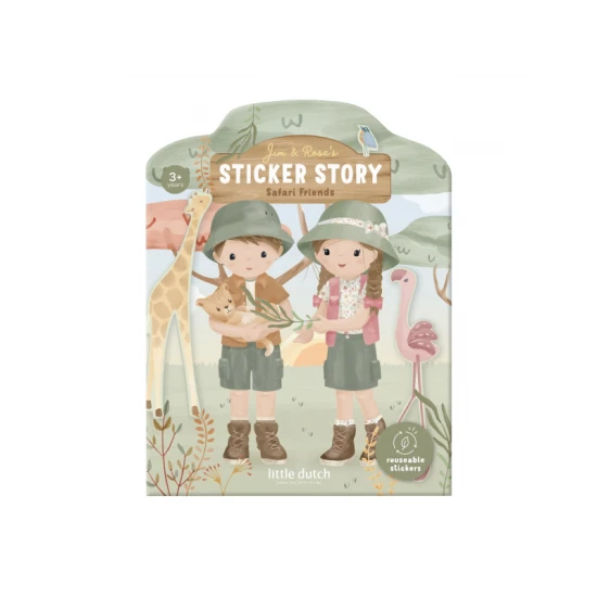 LITTLE DUTCH Buch mit wiederverwendbaren Stickern Safari Friends