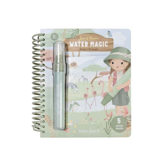 LITTLE DUTCH Wasser-Zauberbuch Rosa Safari Friends
