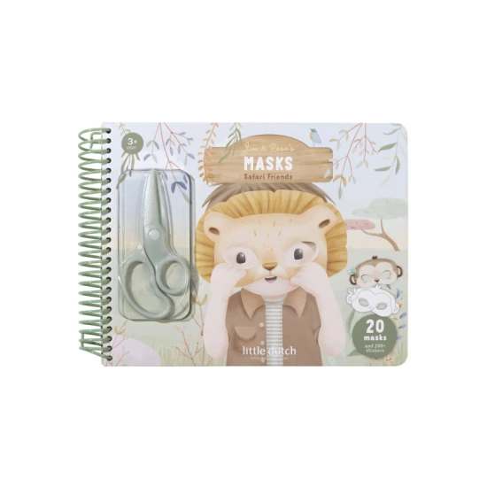 LITTLE DUTCH Buch mit Ausschneidemasken Safari Friends