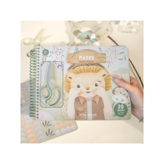 LITTLE DUTCH Buch mit Ausschneidemasken Safari Friends