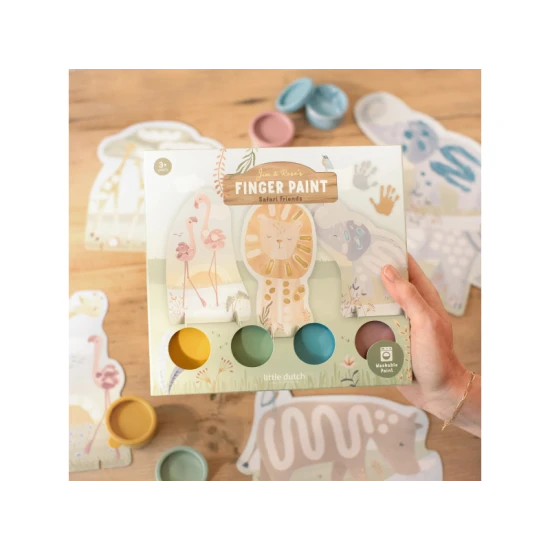 LITTLE DUTCH Kreativset Fingermalen Safari Friends