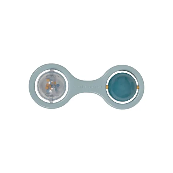 Blaue Rassel mit zwei sich drehenden Bällen.