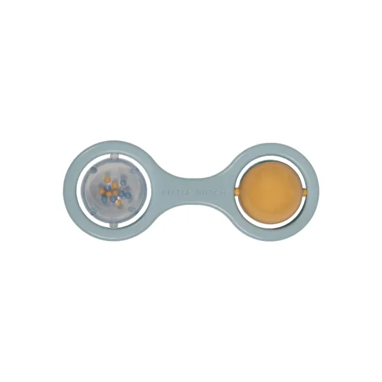 Blaue Rassel mit zwei sich drehenden Bällen.