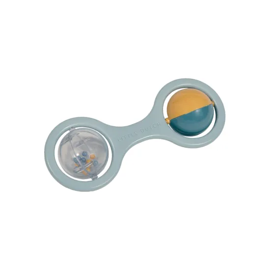 Blaue Rassel mit zwei sich drehenden Bällen.