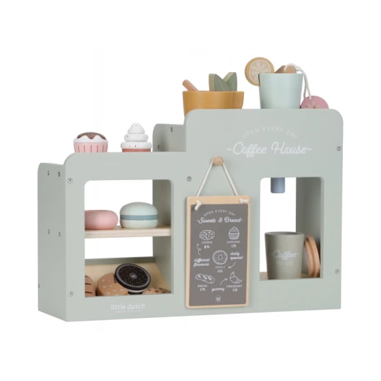 Große Holzkaffeemaschine mit Zubehör Coffee House