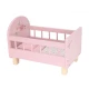 Holz-Puppenbett mit Bettdecke Pink