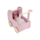 Holz-Puppenwagen mit Bettdecke Pink