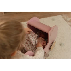 Holz-Puppenwagen mit Bettdecke Pink