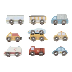 Set mit Holzautos
