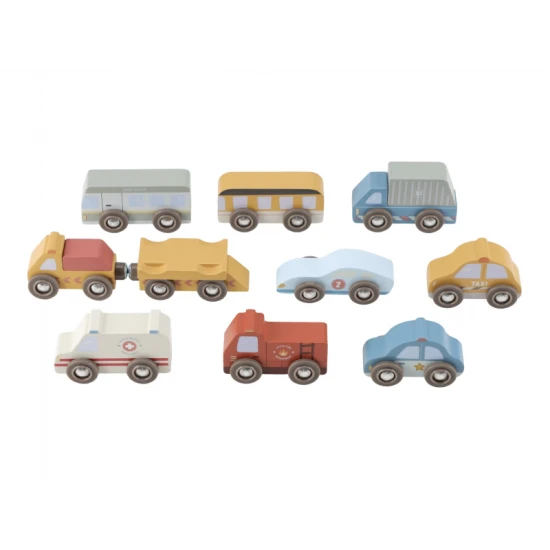 Set mit Holzautos