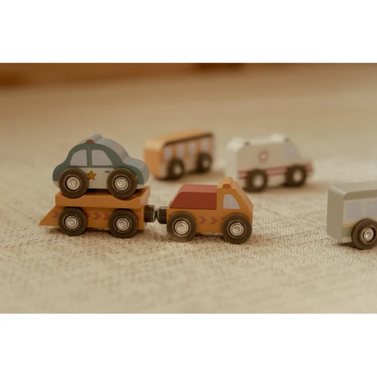Set mit Holzautos
