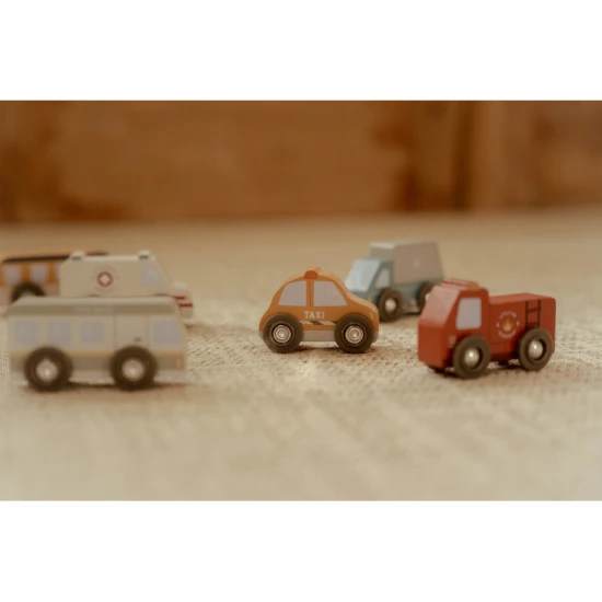 Set mit Holzautos