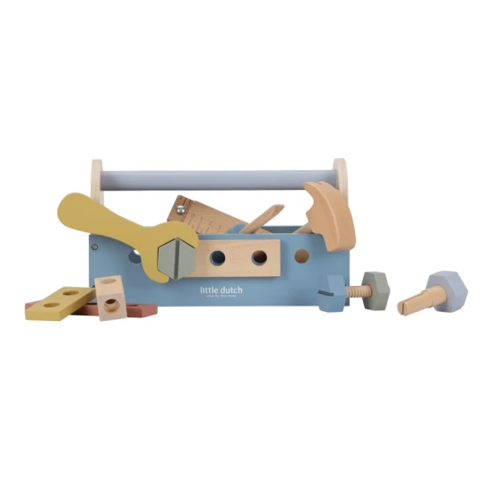 Holzkiste mit Werkzeug Blue