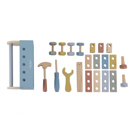 Holzkiste mit Werkzeug Blue